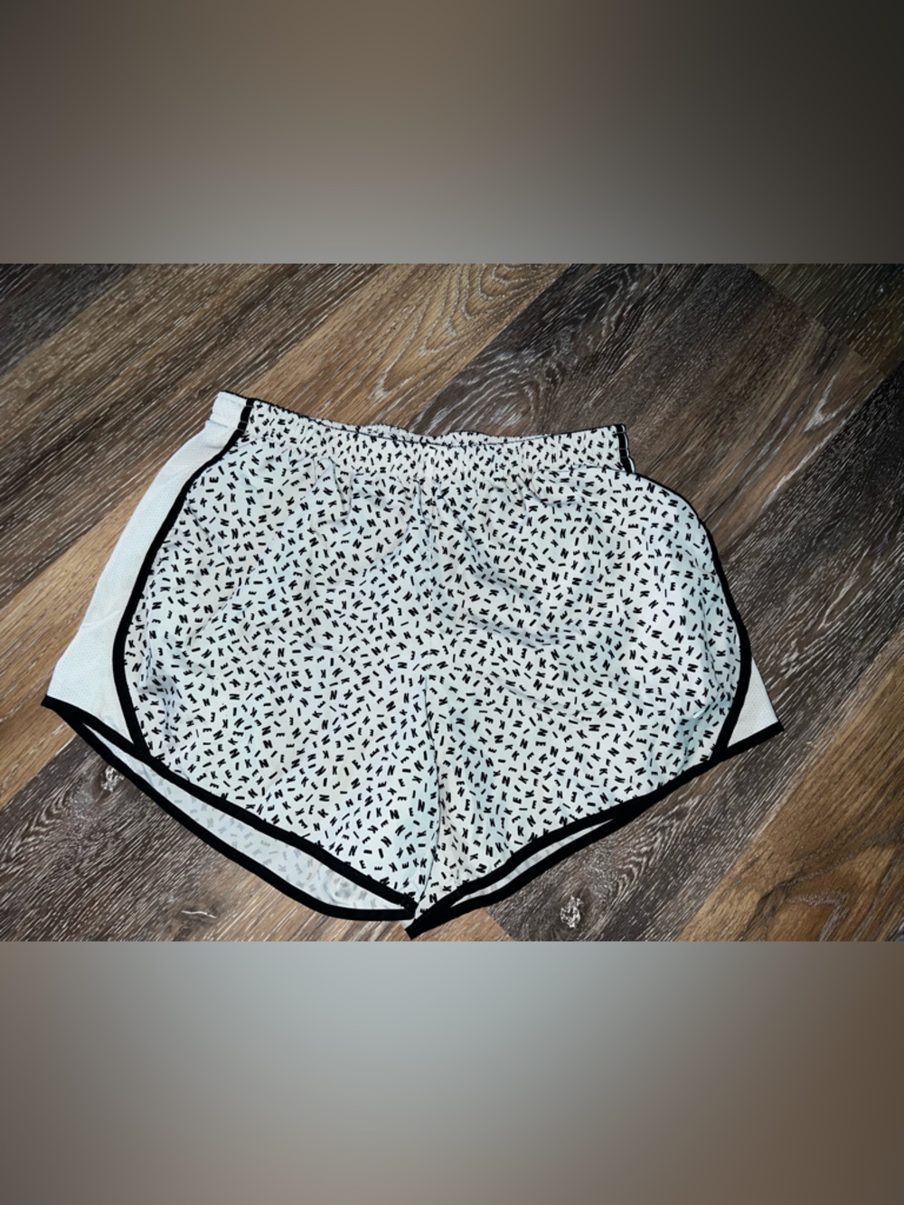 Nike White Black Trim Printed Women’s Athletic Shorts